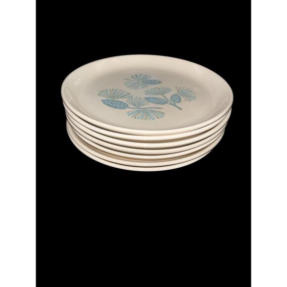 Vintage 1950’s Marcrest Stetson BLUE SPRUCE Bread and Butter Plates Set of 7 - Picture 5 of 5